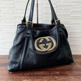 グッチ(Gucci)のグッチ GG インターロッキング トート ショルダー バッグ ブラック 黒(トートバッグ)