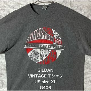 GILDAN - アメリカ古着 USA ビンテージ XLsize GILDAN シルバーTシャツ