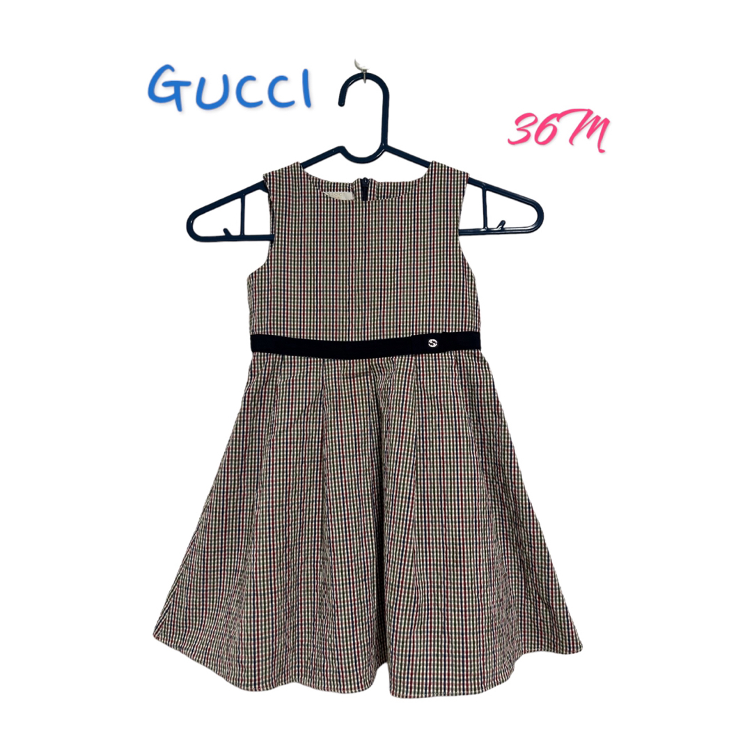 Gucci(グッチ)の【美品】GUCCI キッズ　ワンピース　チェック柄　36M キッズ/ベビー/マタニティのキッズ服女の子用(90cm~)(ワンピース)の商品写真