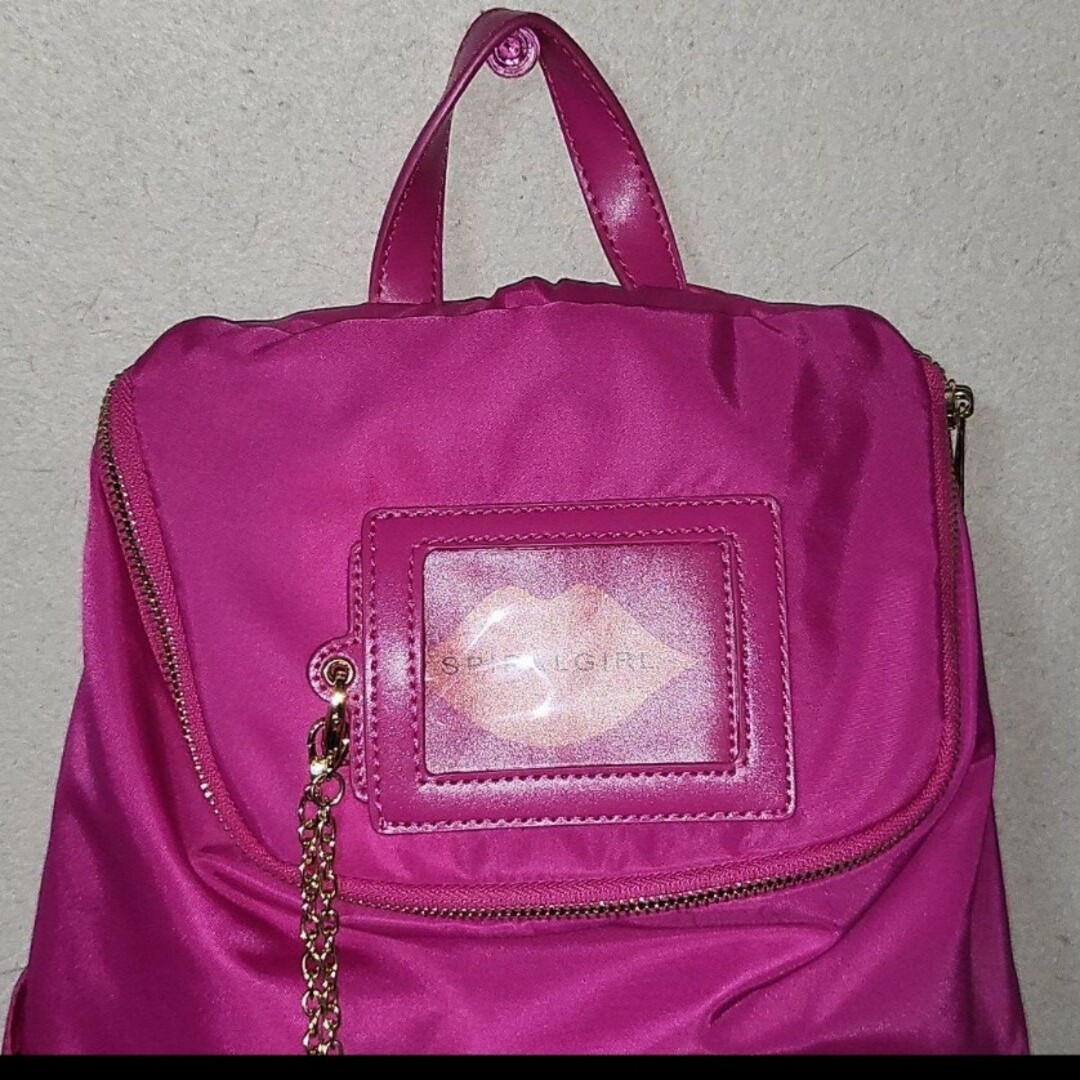 SPIRAL GIRL(スパイラルガール)のピンクリュック SPIRALGIRL レディースのバッグ(リュック/バックパック)の商品写真