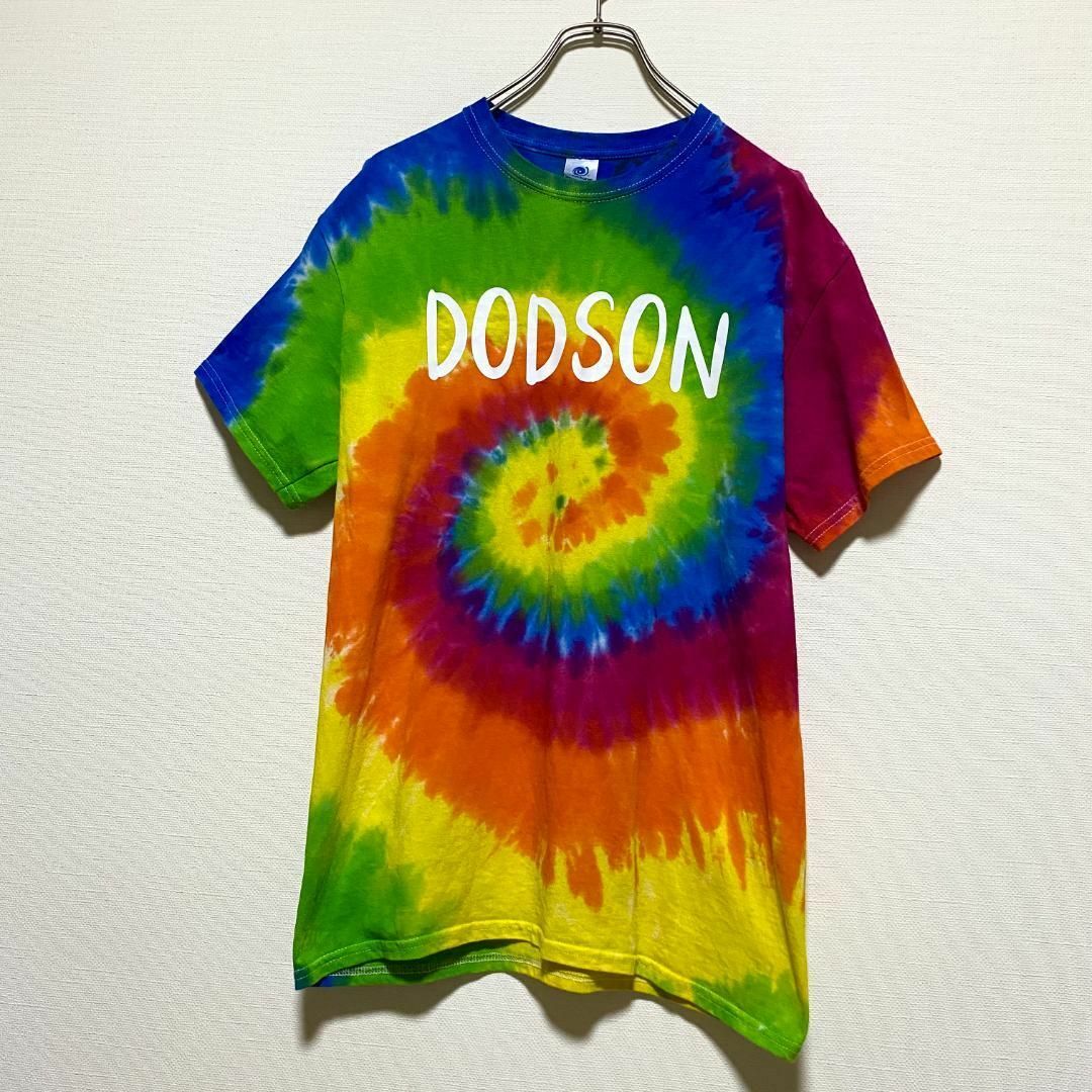 アメリカ古着　DODSON　企業ロゴ　半袖　Tシャツ　タイダイ　I253 メンズのトップス(Tシャツ/カットソー(半袖/袖なし))の商品写真