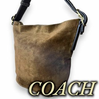 コーチ(COACH)のコーチ　スエード　ワンショルダー　2way ショルダーバッグ　ブラウン(ショルダーバッグ)