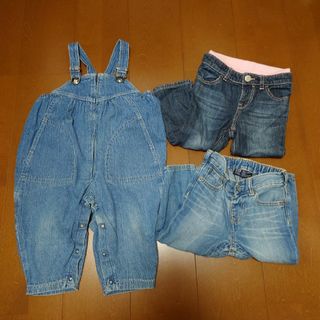 ベビーギャップ(babyGAP)のbabyGAP オーバーオール＆パンツ 3枚セット(パンツ/スパッツ)