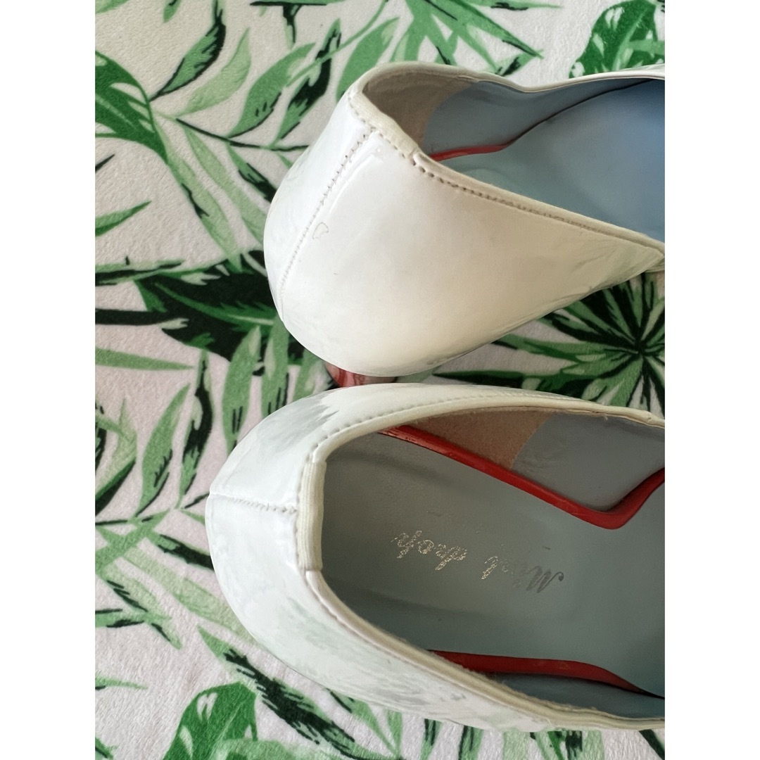 mint drop ミントドロップ  オレンジと白　可愛いパンプス　23.5cm レディースの靴/シューズ(ハイヒール/パンプス)の商品写真