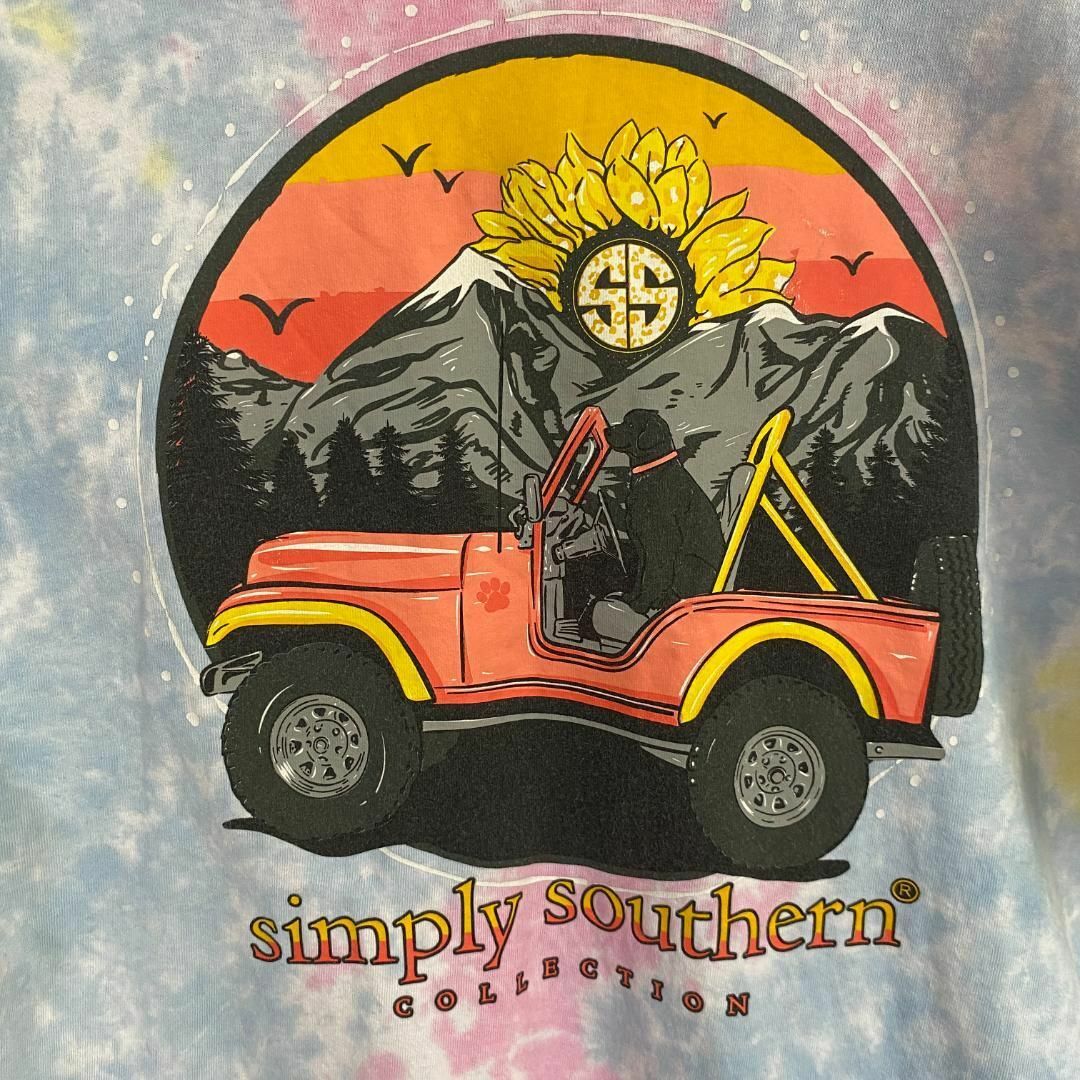 US古着　simply southern　タイダイ　犬　アニマル　半袖　Tシャツ メンズのトップス(Tシャツ/カットソー(半袖/袖なし))の商品写真