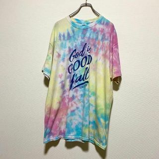 GILDAN - アメリカ古着　God is Good　新約聖書　ルカ　半袖　Tシャツ　タイダイ