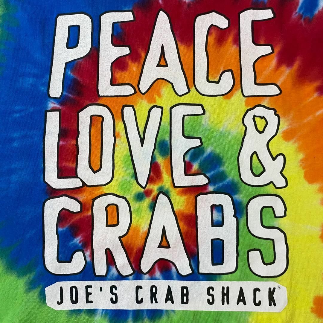 DELTA(デルタ)のUS古着　ピースマーク　JOE'S CRAB SHACK　レストラン　タイダイ メンズのトップス(Tシャツ/カットソー(半袖/袖なし))の商品写真