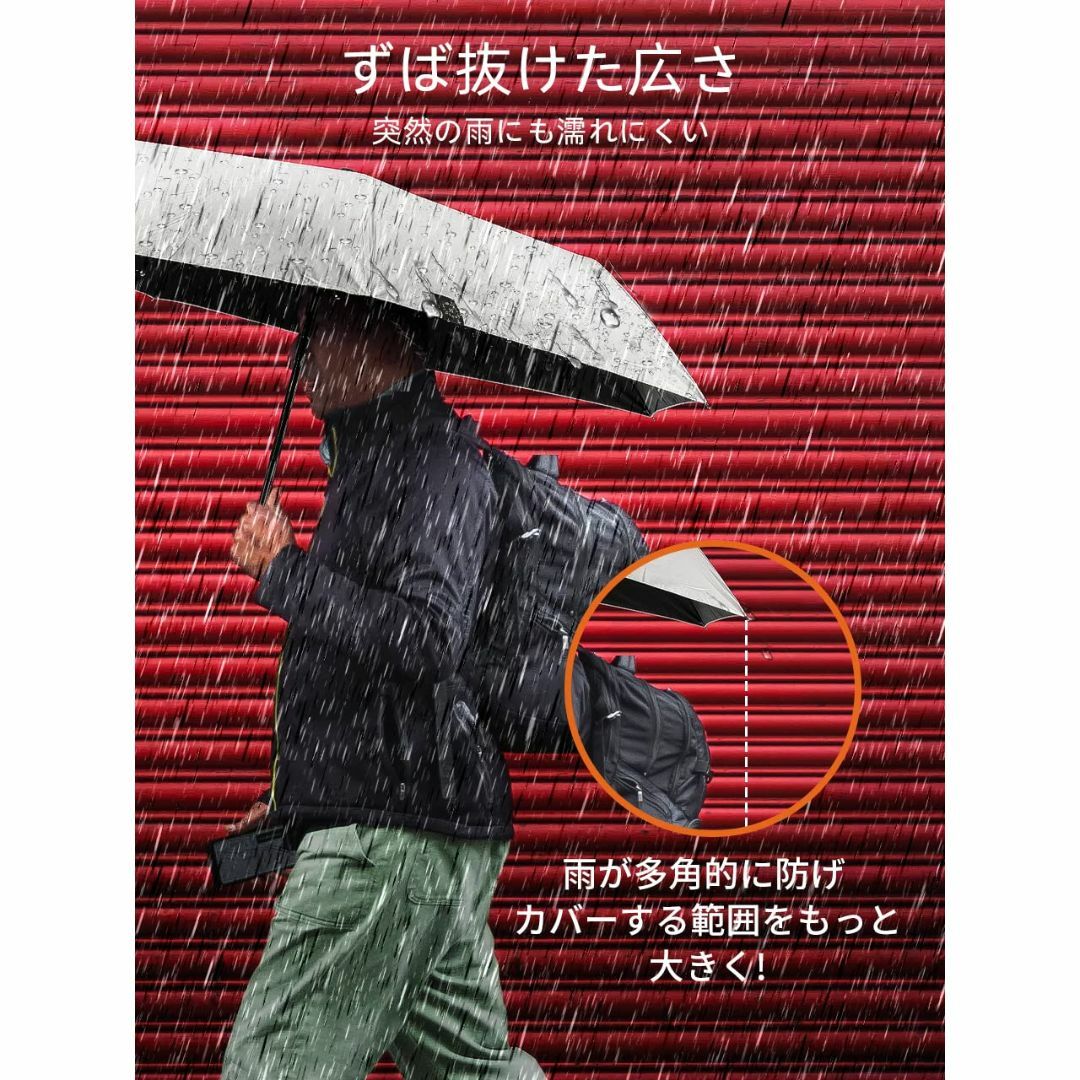 折りたたみ傘 日傘 軽量 ワンタッチ自動開閉 晴雨兼用 遮光 UVカット メンズ メンズのファッション小物(その他)の商品写真