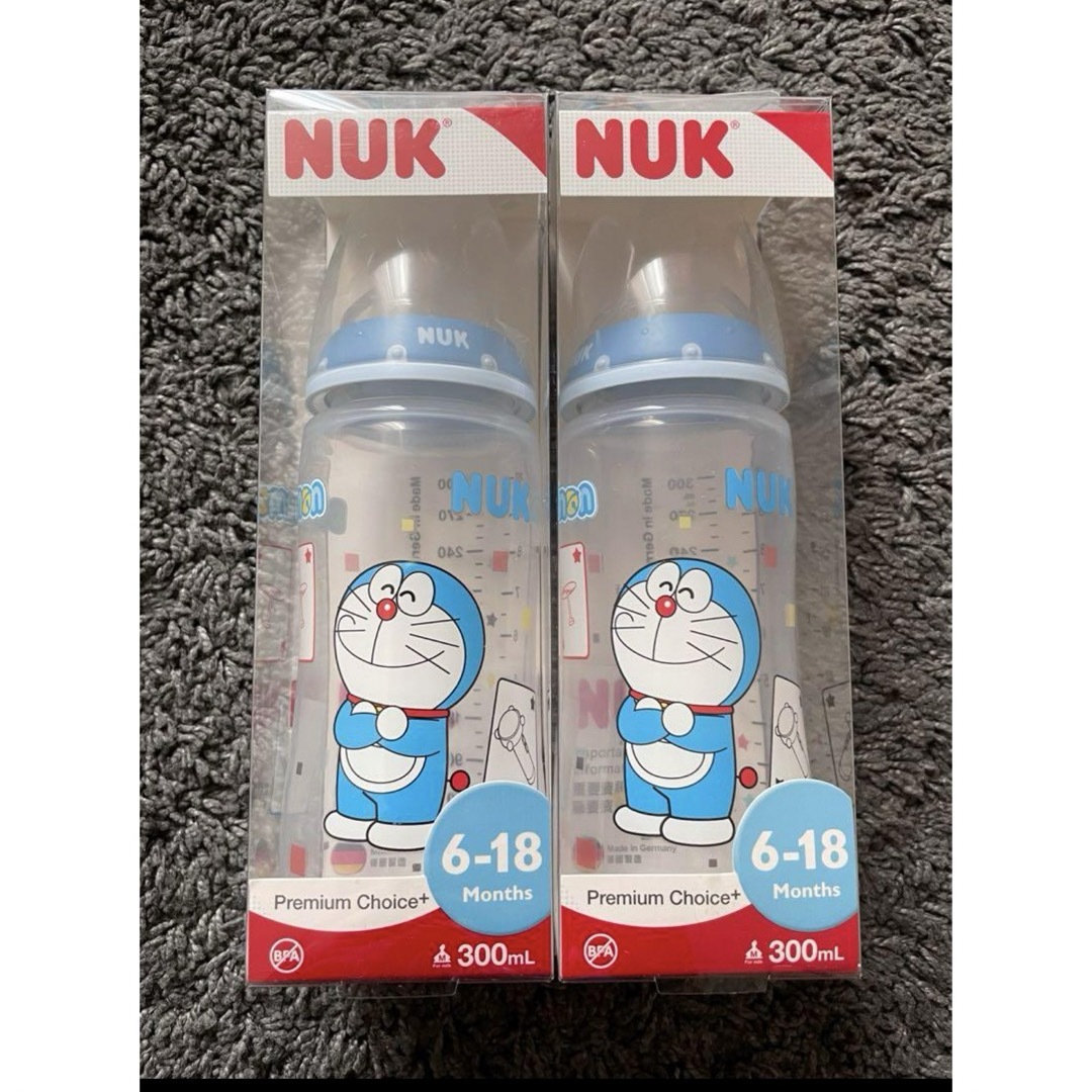 ドラえもん NUK プラスチック哺乳瓶 300ml×2本 キッズ/ベビー/マタニティの授乳/お食事用品(哺乳ビン)の商品写真