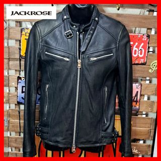 ジャックローズ(JACKROSE)のジャックローズ　ラムレザー　シングルライダースジャケット　3 L　ブラック(ライダースジャケット)