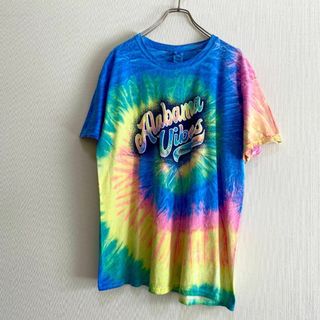 アメリカ古着　アラバマ　半袖　Tシャツ　タイダイ　スパイラル　一点物　I270(Tシャツ/カットソー(半袖/袖なし))