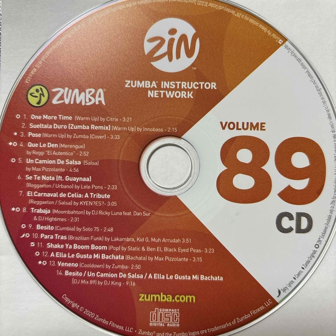 Zumba(ズンバ)のズンバ　ZIN89 CD.DVD エンタメ/ホビーのDVD/ブルーレイ(スポーツ/フィットネス)の商品写真