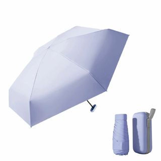 【色: 紫】メゾンドタオ 日傘 雨傘 折りたたみ傘 晴雨兼用 軽量 収納ポーチ (その他)