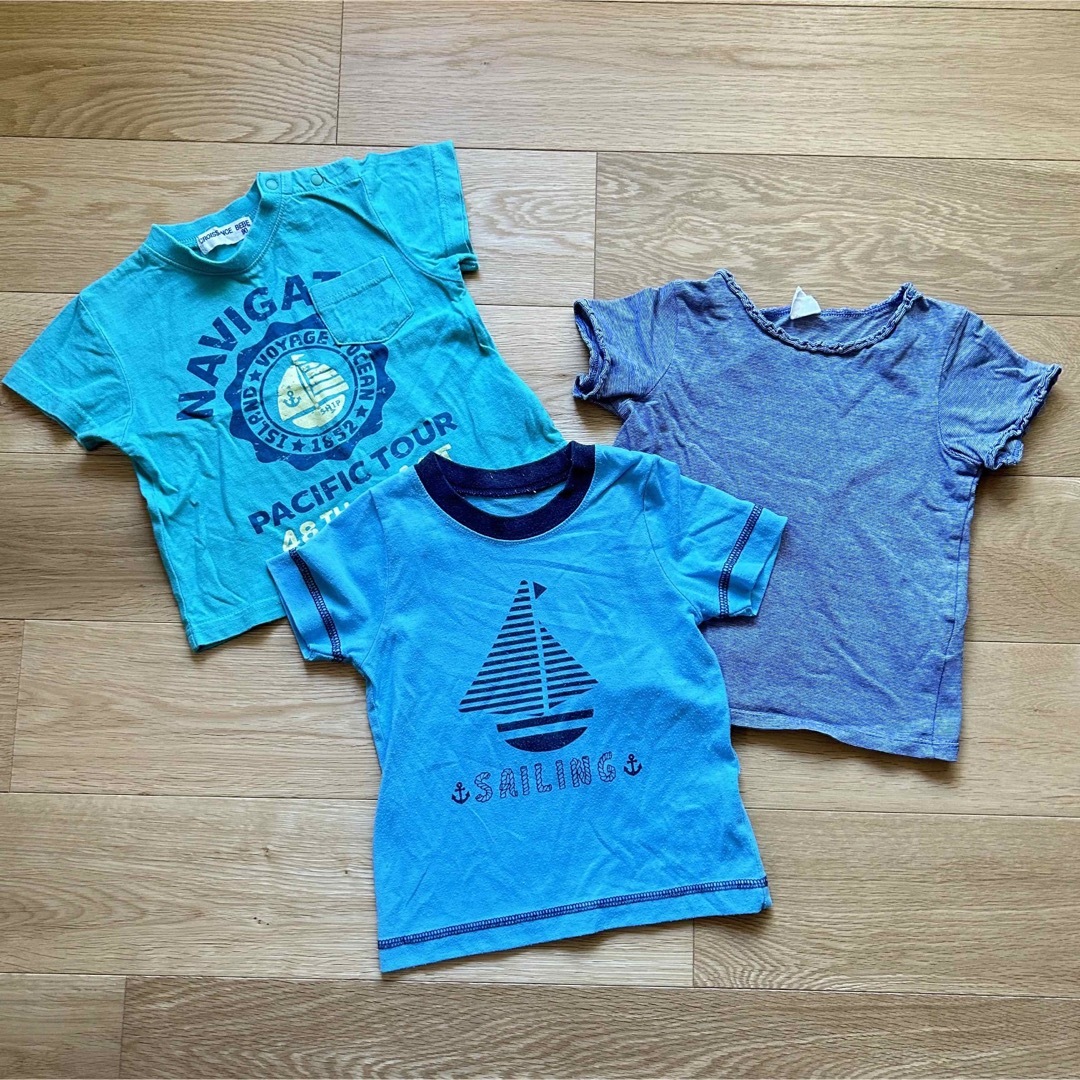 西松屋(ニシマツヤ)のTシャツ　3枚セット　80 キッズ用 キッズ/ベビー/マタニティのベビー服(~85cm)(Ｔシャツ)の商品写真