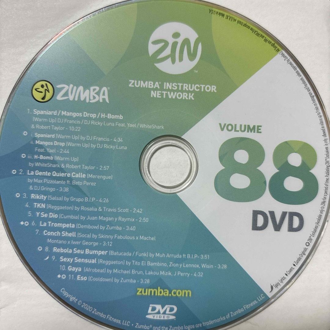 Zumba(ズンバ)のズンバ　ZIN88  CD.DVD エンタメ/ホビーのDVD/ブルーレイ(スポーツ/フィットネス)の商品写真