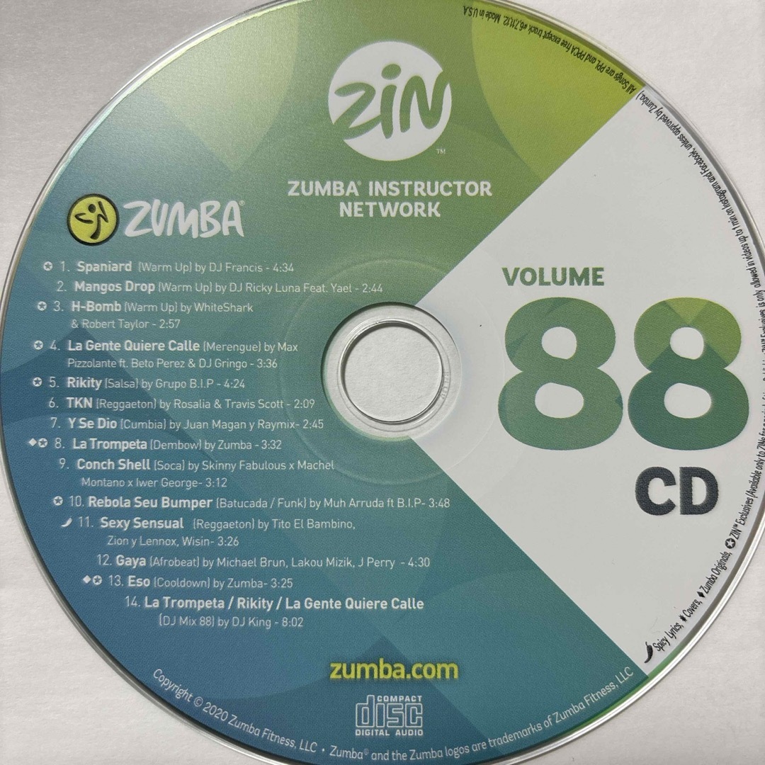 Zumba(ズンバ)のズンバ　ZIN88  CD.DVD エンタメ/ホビーのDVD/ブルーレイ(スポーツ/フィットネス)の商品写真