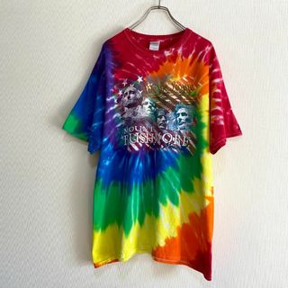 ギルタン(GILDAN)のアメリカ古着　ラシュモア山　タイダイ　半袖　Tシャツ　一点物　I292(Tシャツ/カットソー(半袖/袖なし))