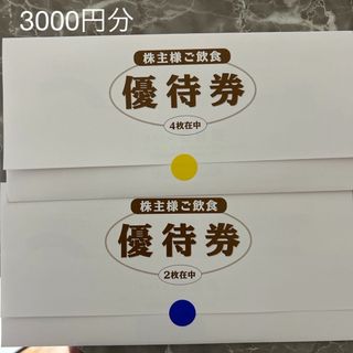 壱番屋 株主優待 3000円分 500円券x6枚