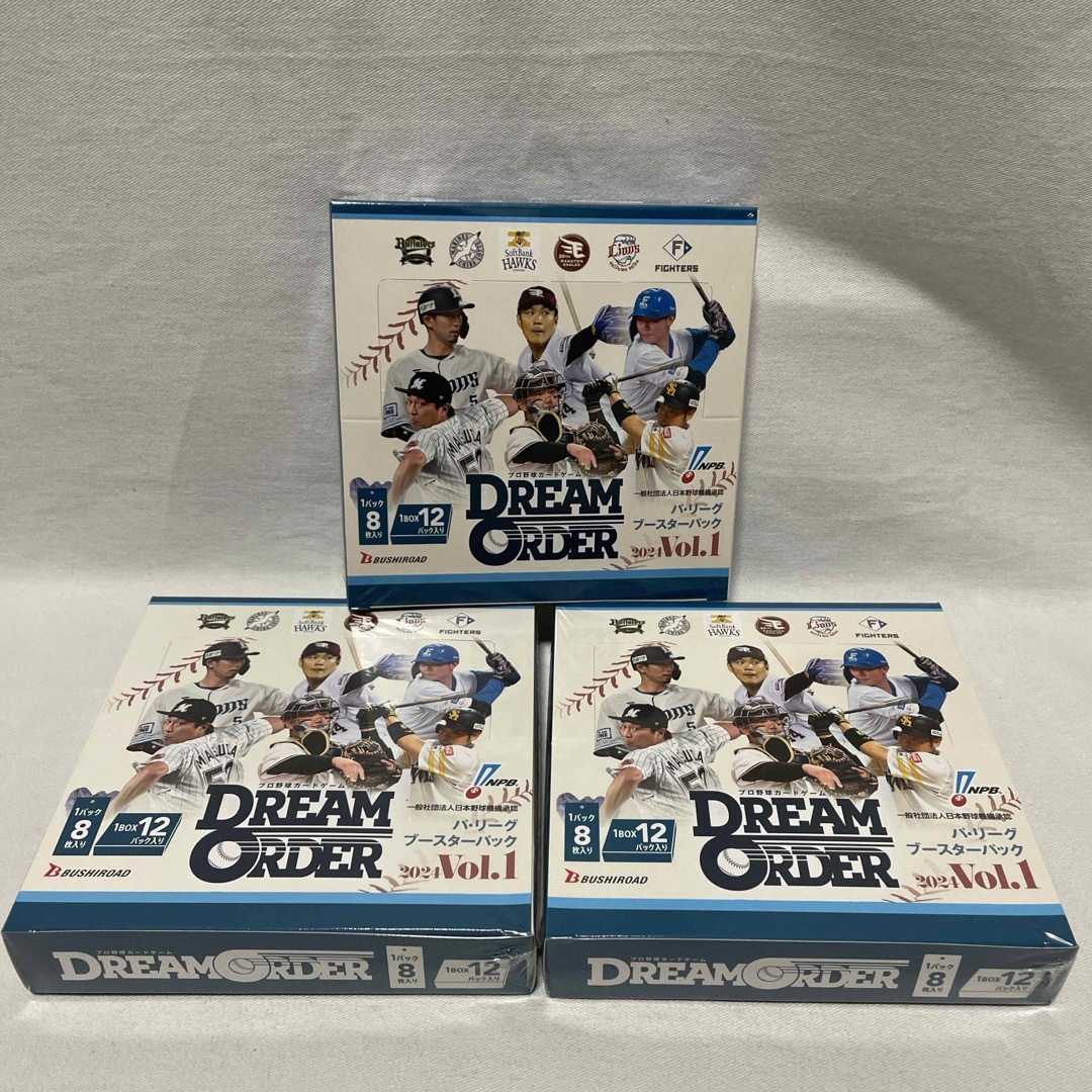 BUSHIROAD(ブシロード)のDREAM ORDER パ・リーグ ブースター 2024 Vol.1  3BOX エンタメ/ホビーのトレーディングカード(Box/デッキ/パック)の商品写真