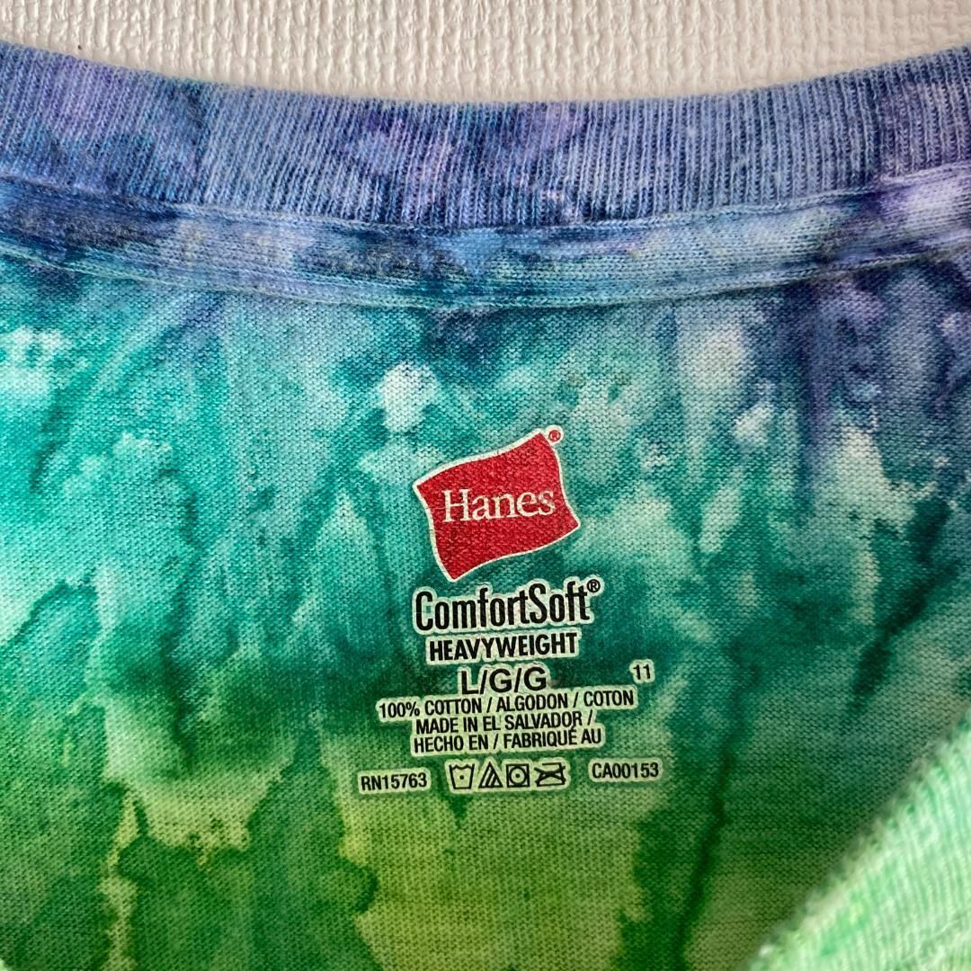 Hanes(ヘインズ)のアメリカ古着　タイダイ　バックプリント　半袖　Tシャツ　スパイラル　I302 メンズのトップス(Tシャツ/カットソー(半袖/袖なし))の商品写真