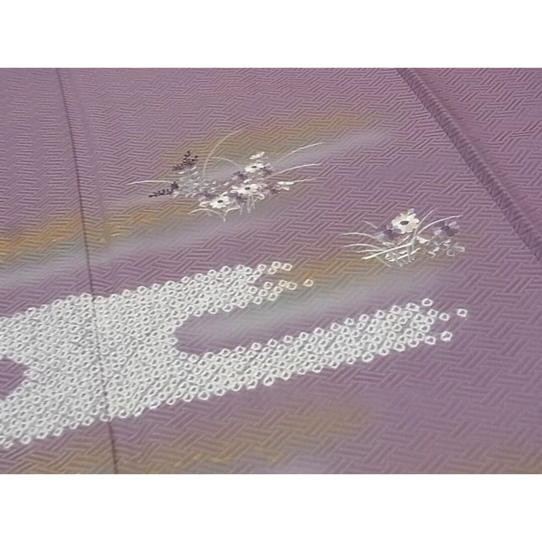 平和屋-こころ店■訪問着　絞り　刺繍　霞花文　暈し染　金彩　正絹　逸品　AAAD4736Bwt レディースの水着/浴衣(着物)の商品写真