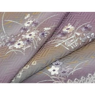 平和屋-こころ店■訪問着　絞り　刺繍　霞花文　暈し染　金彩　正絹　逸品　AAAD4736Bwt(着物)