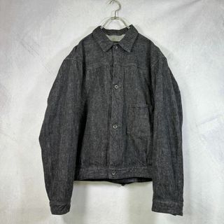 コモリ(COMOLI)の美品 激レアカラー コモリ デニムジャケット 21AW L 春 ウォッシュド 黒(Gジャン/デニムジャケット)