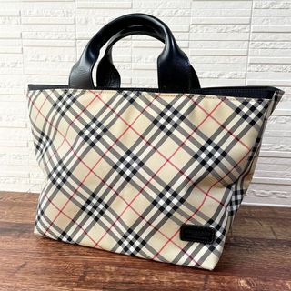 BURBERRY BLUE LABEL - 美品 バーバリー キャンバス×レザー ノバチェック ハンド トート バッグ