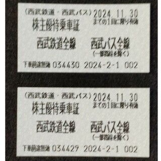 ■西武鉄道 株主優待乗車証（きっぷ） 2枚