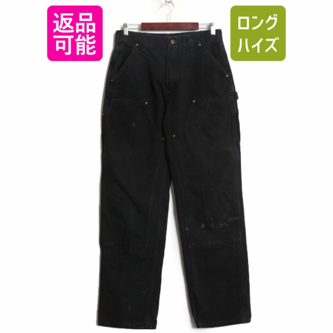 US企画 カーハート ダブルニー ダック ペインター パンツ メンズ 32 34 / 古着 ワーク CARHARTT B136 ストレート グレー ヘビーウェイト 黒 メンズのパンツ(ペインターパンツ)の商品写真