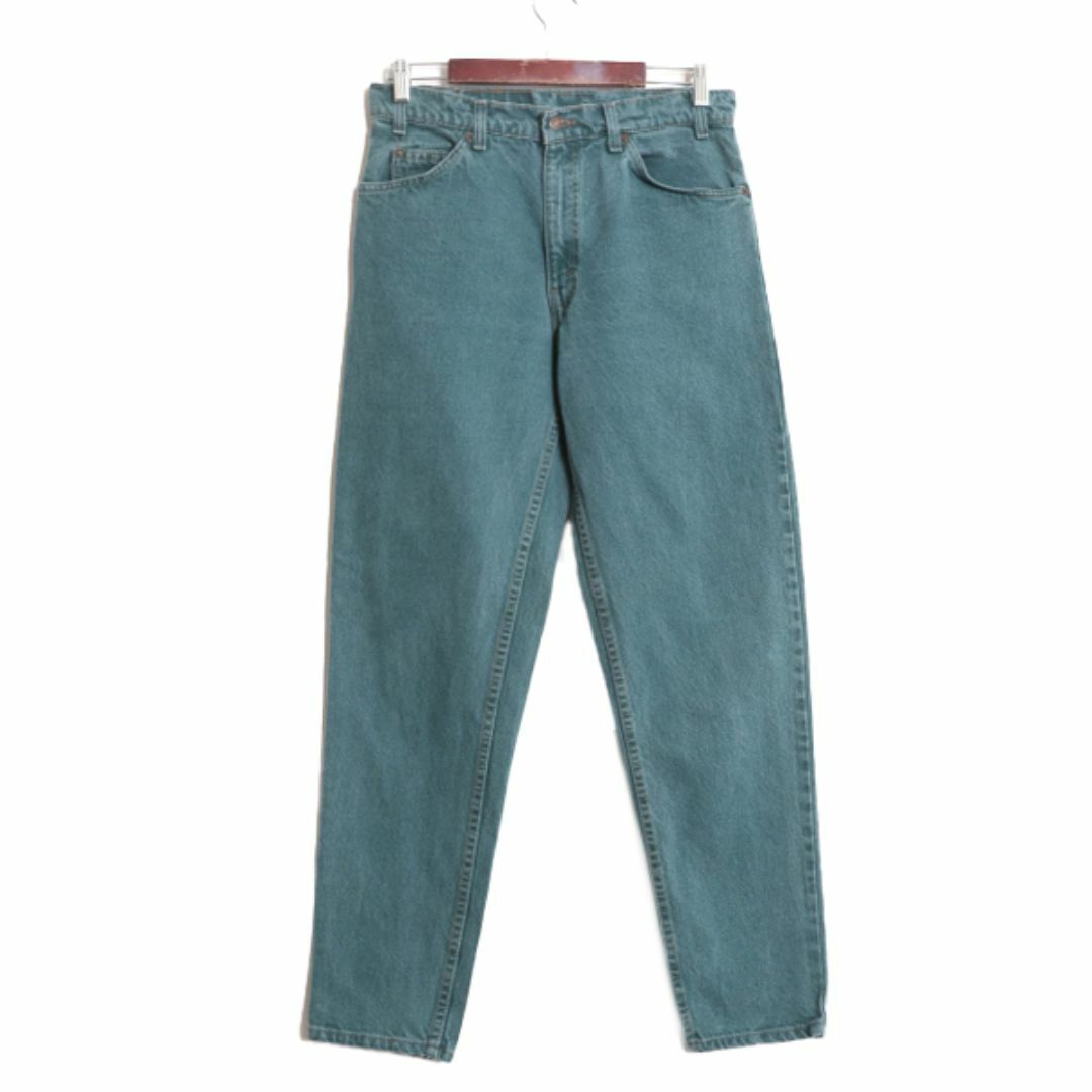 Levi's(リーバイス)の90s USA製 リーバイス 550 リラックス フィット テーパード カラー デニム パンツ メンズ 32 32 / 古着 Levis 90年代 ジーンズ 緑 ジーパン メンズのパンツ(デニム/ジーンズ)の商品写真