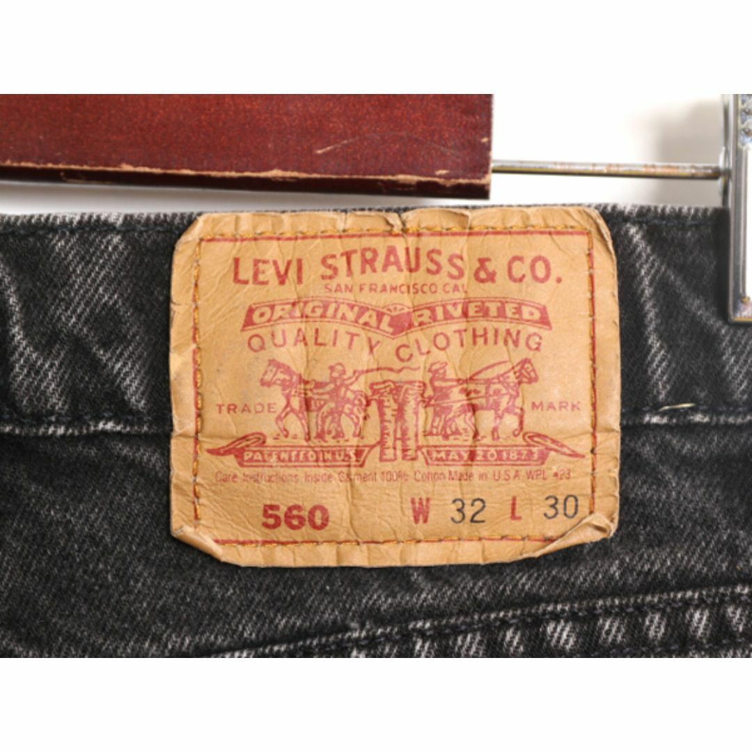 Levi's(リーバイス)の90s USA製 リーバイス 560 リラックス フィット テーパード ブラック デニム パンツ メンズ 32 30 古着 Levis 90年代 ジーンズ 黒 ジーパン メンズのパンツ(デニム/ジーンズ)の商品写真