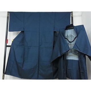 平和屋-こころ店■男性　本場大島紬　アンサンブル　亀甲柄　羽裏：富士　正絹　逸品　未使用　AAAD7422Acs(着物)