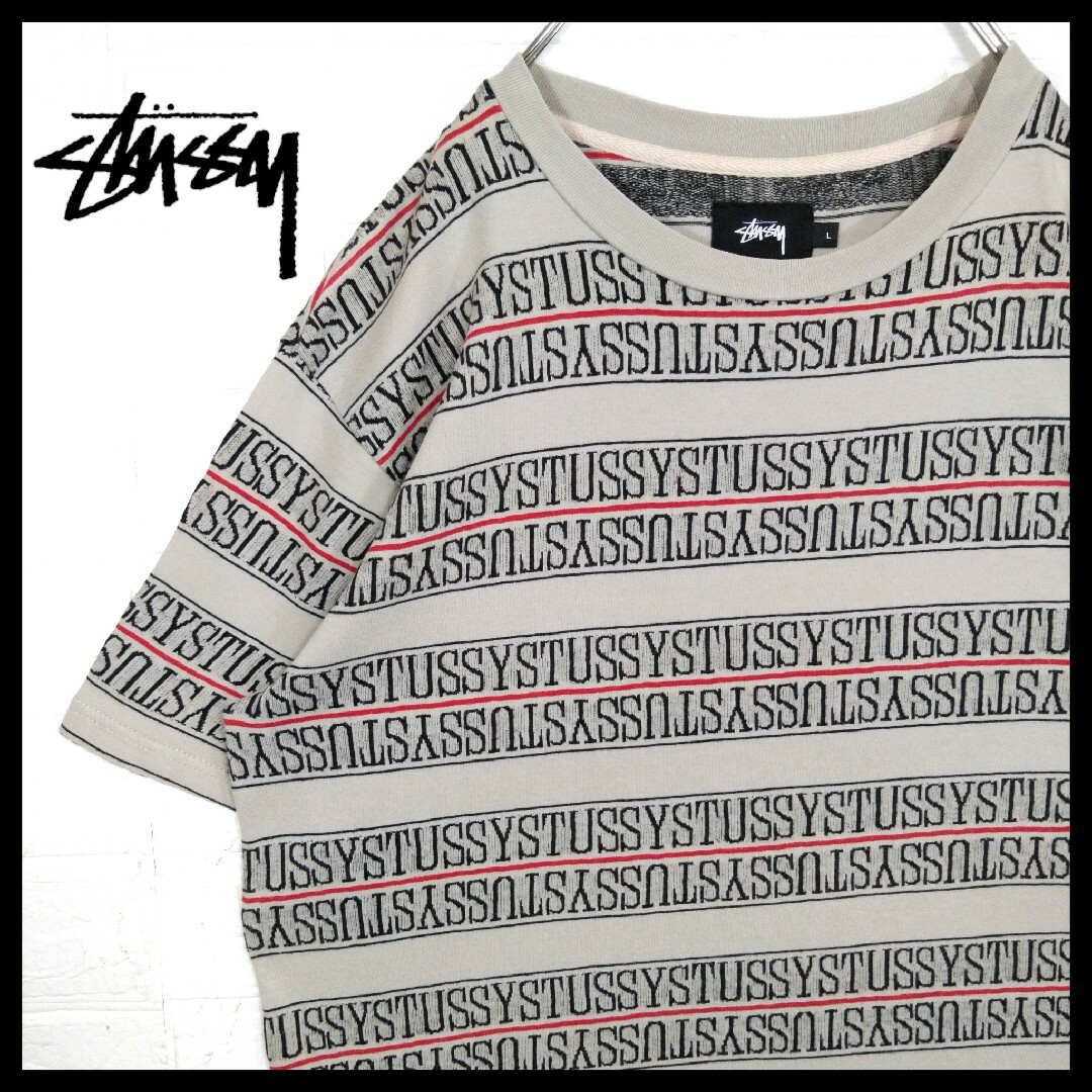 STUSSY(ステューシー)の【STUSSY】ジャガード織　総柄ボーダー　Tシャツ メンズのトップス(Tシャツ/カットソー(半袖/袖なし))の商品写真