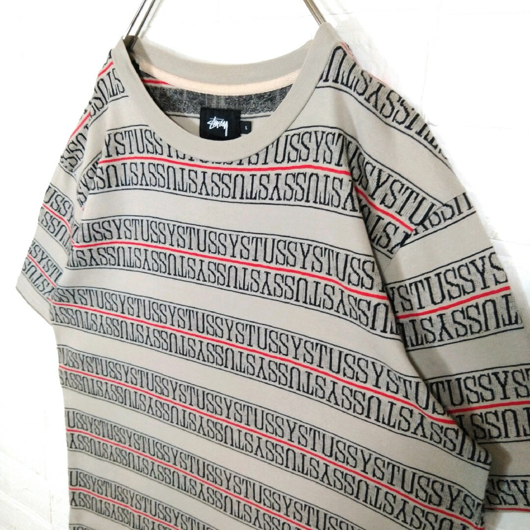 STUSSY(ステューシー)の【STUSSY】ジャガード織　総柄ボーダー　Tシャツ メンズのトップス(Tシャツ/カットソー(半袖/袖なし))の商品写真