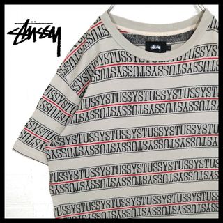 STUSSY - 【STUSSY】ジャガード織　総柄ボーダー　Tシャツ