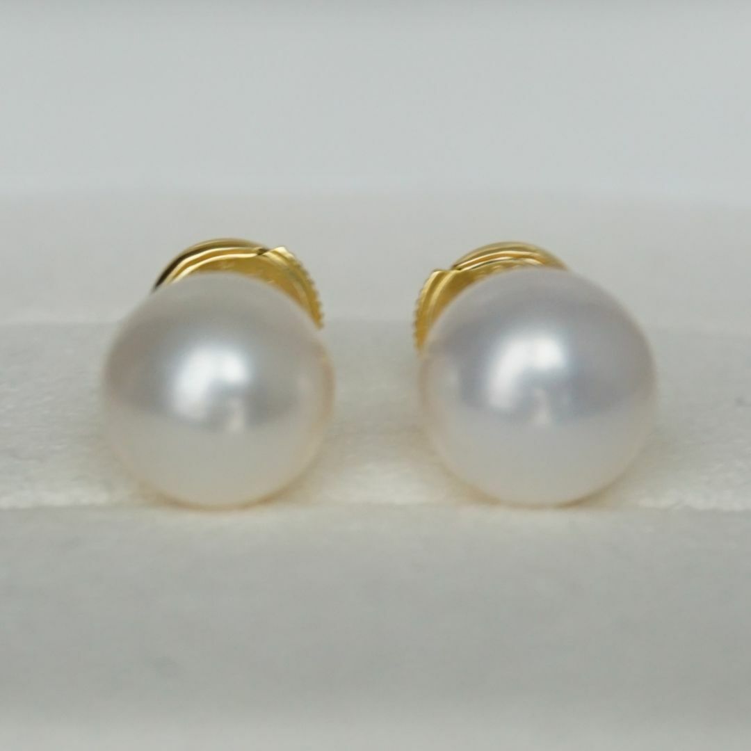 ピアス 本真珠 白蝶貝 パール 9.5mm ゴールド レディースのアクセサリー(ピアス)の商品写真