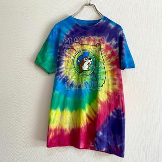 アメリカ古着　バッキーズ　BUCCEES　タイダイ　半袖　Tシャツ　企業ロゴ(Tシャツ/カットソー(半袖/袖なし))