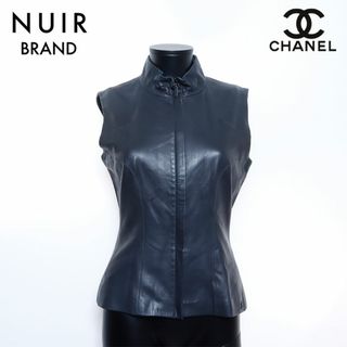 シャネル(CHANEL)のシャネル CHANEL ラムレザー ジップアップ Size:38 ベスト(ベスト/ジレ)