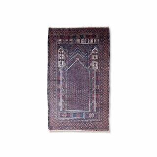 イデー(IDEE)の140 x 83cm　トライバルラグ アフガンラグ バルーチ 手織り 絨毯(ラグ)
