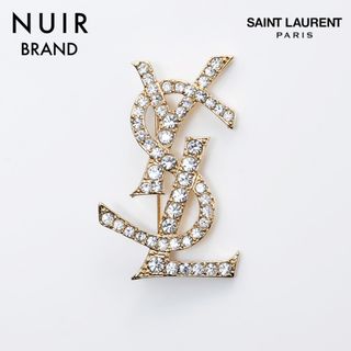 サンローラン(Saint Laurent)のイヴ・サンローラン YSL YSL ロゴ ラインストーン ブローチ(ブローチ/コサージュ)