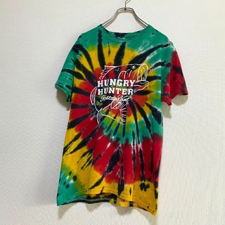 アメリカ古着　レストラン　企業　半袖　Tシャツ　タイダイ　ラスタカラー　I317(Tシャツ/カットソー(半袖/袖なし))