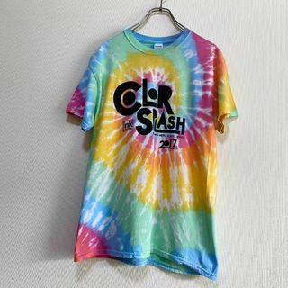 ギルタン(GILDAN)のアメリカ古着　半袖　Tシャツ　タイダイ　スパイラル　カラフル　I322(Tシャツ/カットソー(半袖/袖なし))