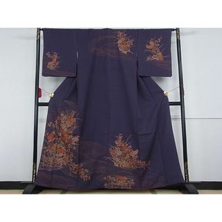 平和屋-こころ店■訪問着　流水花文　正絹　逸品　AAAD2311Agk(着物)