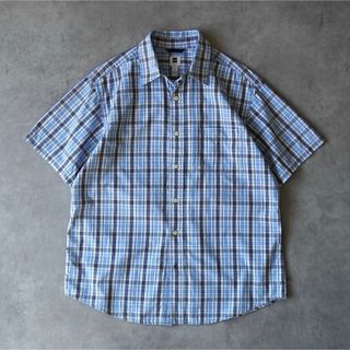 ギャップ(GAP)の00s OLD GAP 半袖 チェックシャツ ライトブルー(シャツ)