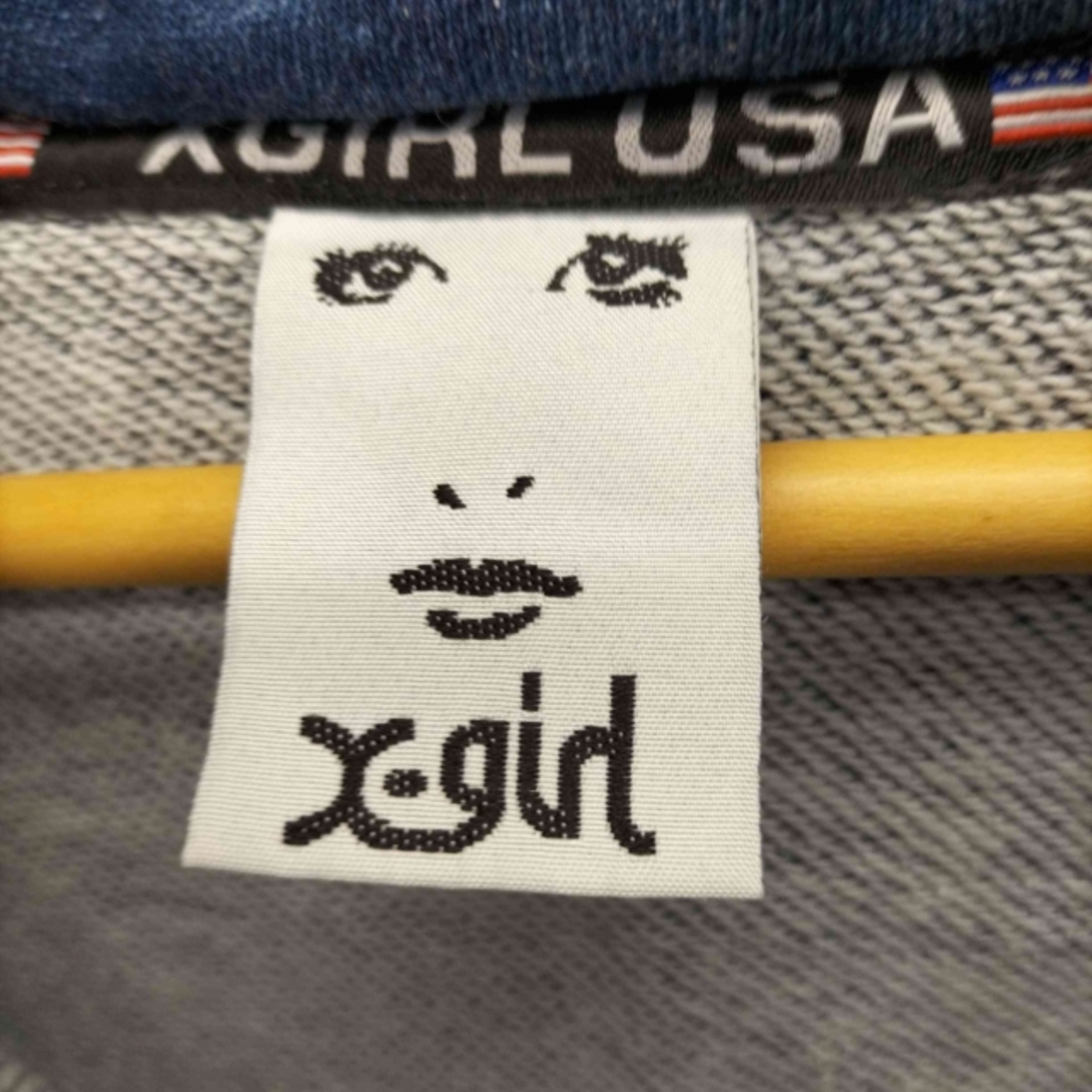 X-girl(エックスガール)のX-girl(エックスガール) ロゴ刺繍 デニム アノラック パーカー アウター レディースのジャケット/アウター(Gジャン/デニムジャケット)の商品写真