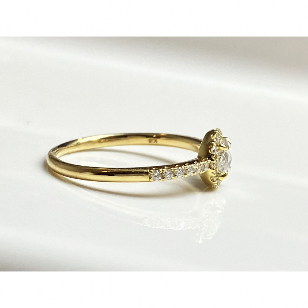 K18YG ダイヤ0.23ct 0.12ct リング #8 指輪 ジュエリー 金 レディースのアクセサリー(リング(指輪))の商品写真