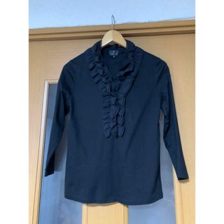 ランバンコレクション(LANVIN COLLECTION)のLANVIN COLLECTION    Ｖネックチュールフリルトップス (カットソー(長袖/七分))