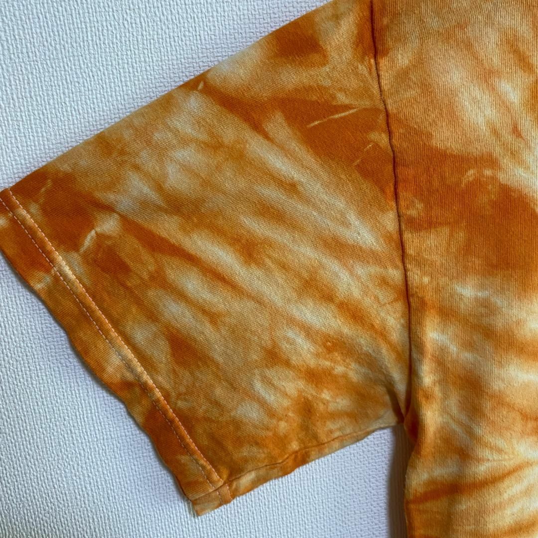 GILDAN(ギルタン)のアメリカ古着　半袖　Tシャツ　タイダイ　スパイラル　オレンジ　一点物　I333 メンズのトップス(Tシャツ/カットソー(半袖/袖なし))の商品写真
