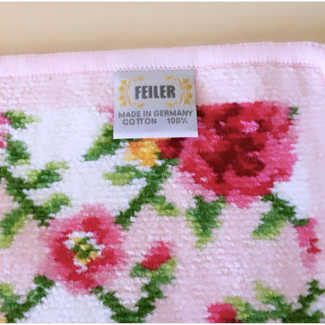 FEILER(フェイラー)の新品【フェイラー】タオルハンカチ　花柄　ピンク レディースのファッション小物(ハンカチ)の商品写真